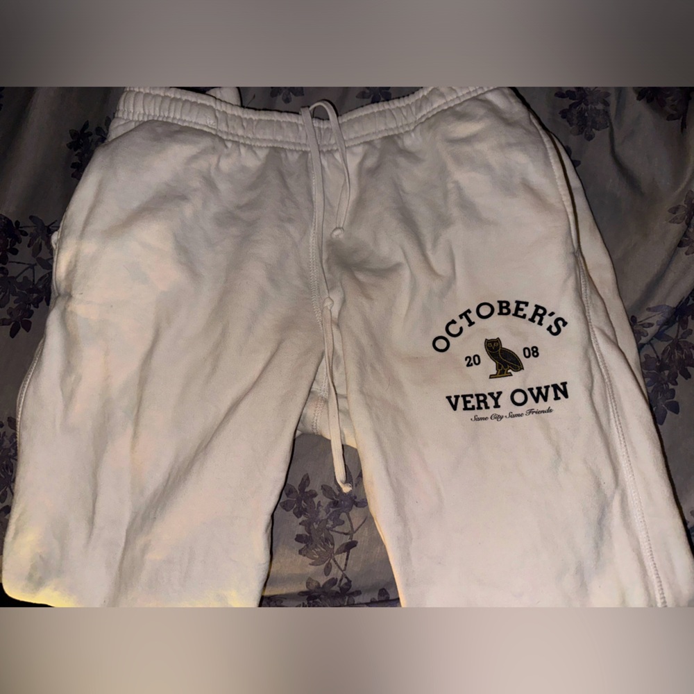 White ovo sweatpants